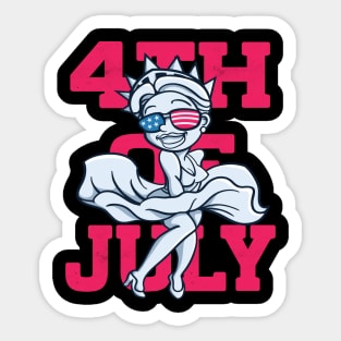 4th of July Statue of Liberty with shades Sticker